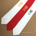 Student College Promotion Logo Silk Linen Custom Embroidered Tie